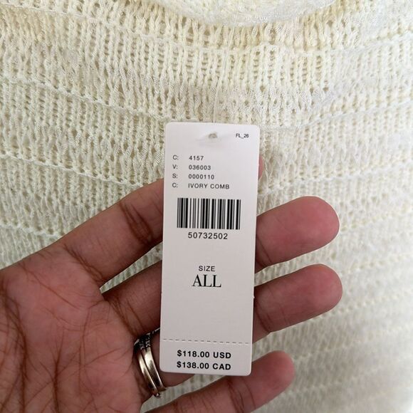 Do everything in love Anthropologie cream cardigan one size NWT - Picture 6 of 6